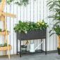 Preview: poly-rattan-hochbeet-blumenkasten-mit-fuessen-blumentopf-mit-ablage-mischbraun-70x30x70cm