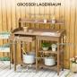 Preview: pflanztisch-gaertnertisch-blumentisch-mit-wanne-garten-tannenholz-braun-117x45x121cm