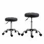 Preview: rollhocker-set-drehhocker-mit-raedern-arbeitshocker-hoehenverstellbar-drehbar-kunstleder-schwarz-35-5x48-63cm