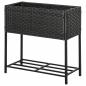 Preview: poly-rattan-hochbeet-blumenkasten-mit-fuessen-blumentopf-mit-ablage-mischbraun-70x30x70cm