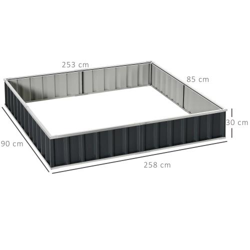 hochbeet-aus-stahl-diy-gartenbeet-mit-t-form-pflanzenschilder-handschuhe-pflanzenbeet-kraeuterbeet-blumentreppe-fuer-balkon-garten-dunkelgrau-258x90x30cm