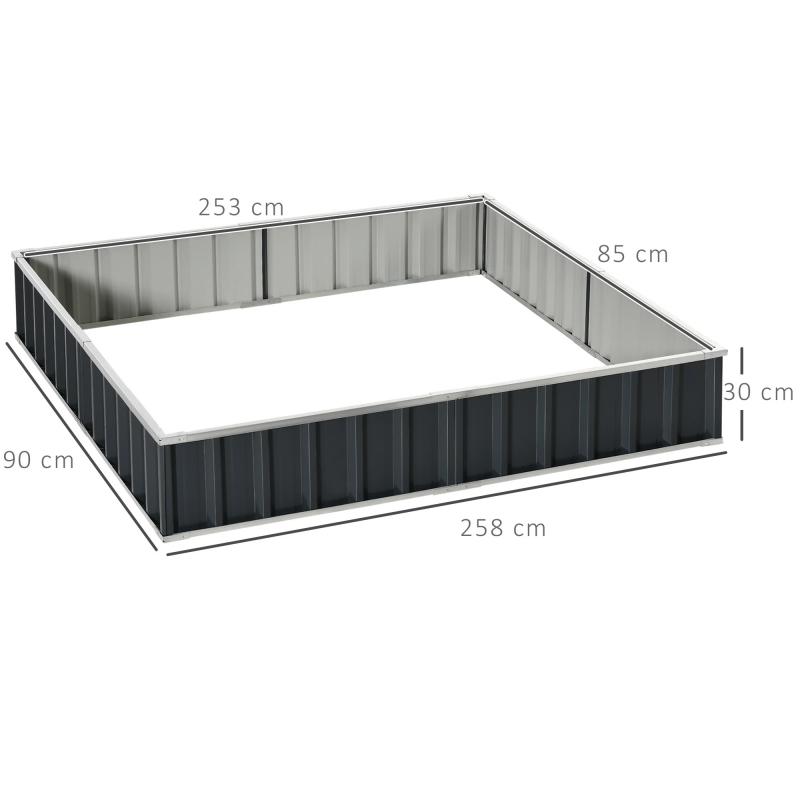 hochbeet-aus-stahl-diy-gartenbeet-mit-t-form-pflanzenschilder-handschuhe-pflanzenbeet-kraeuterbeet-blumentreppe-fuer-balkon-garten-dunkelgrau-258x90x30cm