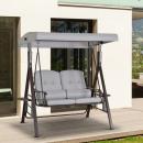Mobile Preview: 2-sitzer-hollywoodschaukel-gartenschaukel-mit-sonnendach-kissen-tablett-metall-polyester-grau-162x118x173cm