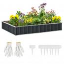 Mobile Preview: hochbeet-aus-stahl-diy-gartenbeet-mit-t-form-pflanzenschilder-handschuhe-pflanzenbeet-kraeuterbeet-blumentreppe-fuer-balkon-garten-dunkelgrau-258x90x30cm