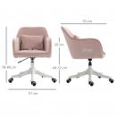 Mobile Preview: massagestuhl-schreibtischstuhl-massagefunktion-hoehenverstellbar-rosa-55x65x78-86cm