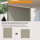 Mobile Preview: seitenmarkise-montage-ohne-bohren-hoehenverstellbar-mit-handkurbel-metallrahmen-sandfarben-200x215-305cm