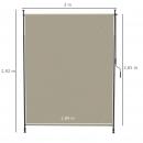Mobile Preview: seitenmarkise-montage-ohne-bohren-hoehenverstellbar-mit-handkurbel-metallrahmen-sandfarben-200x215-305cm