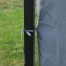 Mobile Preview: pavillon-mit-polycarbonatdach-vorhaenge-mit-fliegennetz-alugestell-dunkelgrau-3x3m